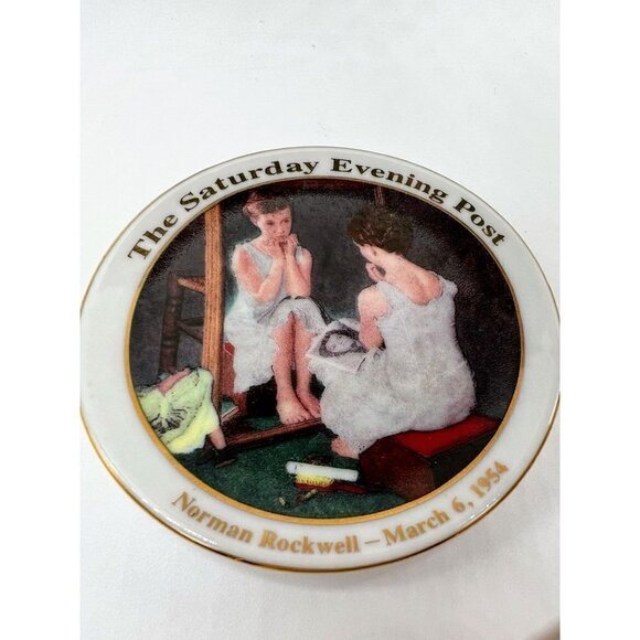 Vintage Norman Rockwell Plate The Saturday Evening Post Girl at the Mirror - Picture 9 of 9